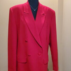 Red blazer with red buttons and pockets